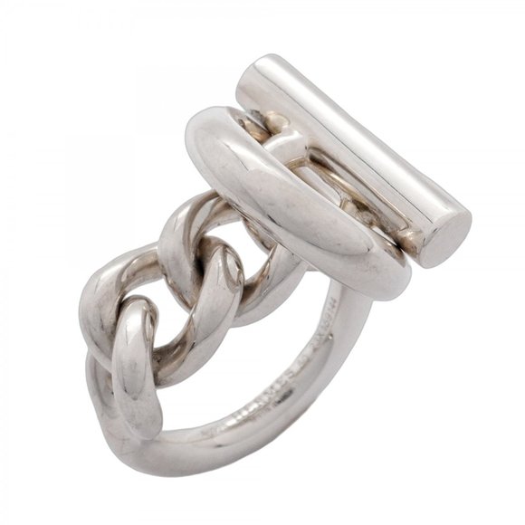 Hermes Croisette Ring, Silver 925, #50, Women's - Picture 1 of 10